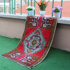 Turkish Rug, Small rug, Vintage Rug, Turkish Rugs, Boho Rug, Door mat, Area Rug, Decorative Rug, Wool Rug, Bathroom rug, Entry rug, 2x3 rug