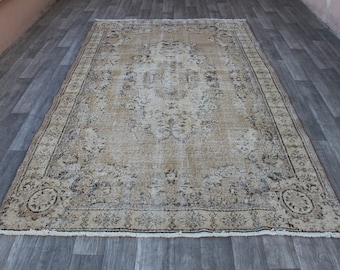Oushak Rug, Turkish rug, 5x8 Rug, Boho Rug, Vintage Rug, Tribal Rug, Faded Rug, Kilim Rug, Area Rug, Livingroom Rug, Oriental rug, Wool rug