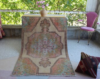 Oushak rug, Turkish Rug, Kitchen rug, 6'x4' rug, Vintage rug, Handmade Rug, Muted Rug, Kilim Rug, Area Rug, Livingroom rug, Wool Rug, rug