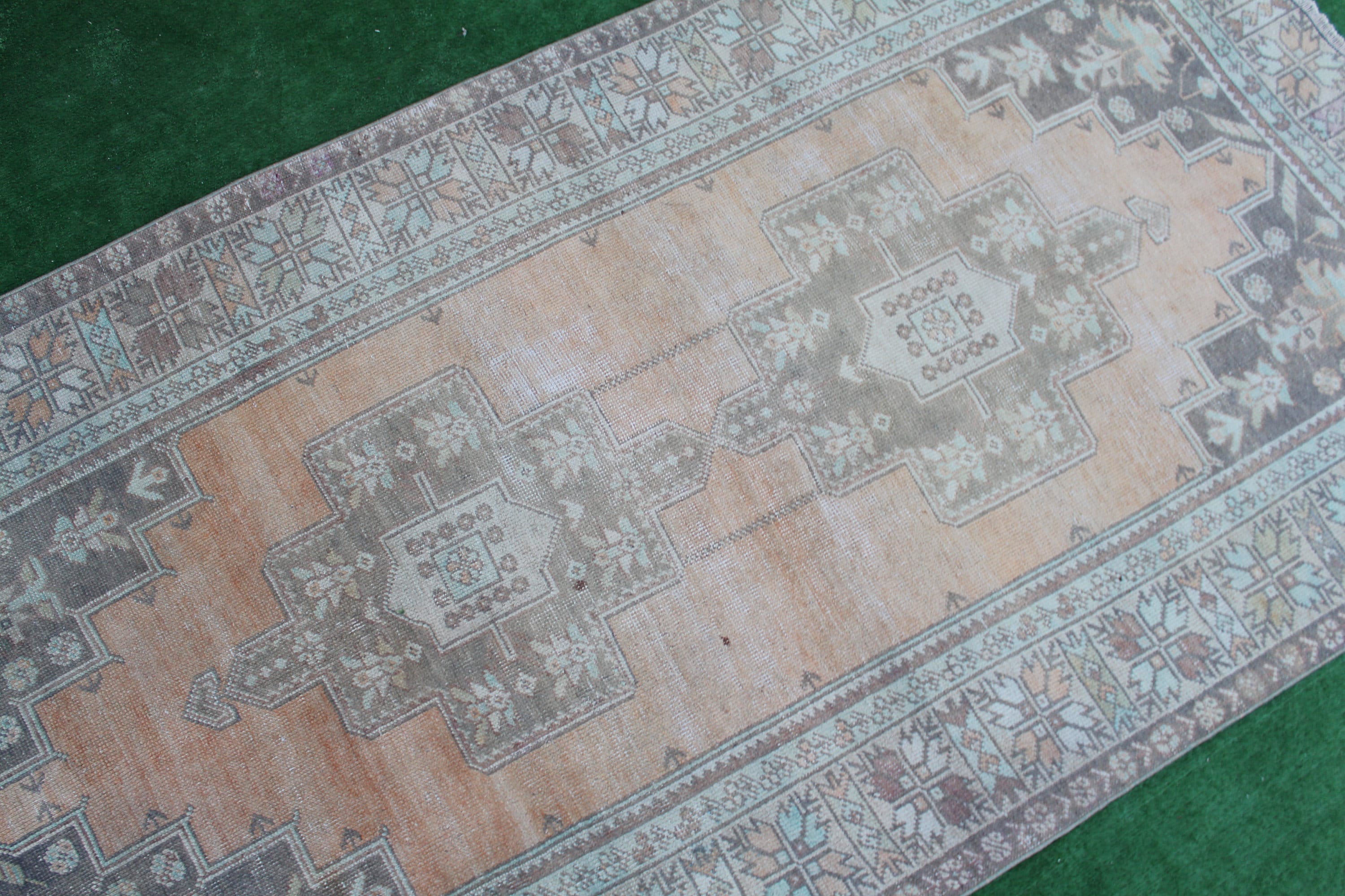 Turkish Vintage Handmade Rug Faded Decorative