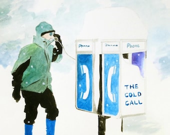 Funny Office Art for Marketing Decor, The Cold Call