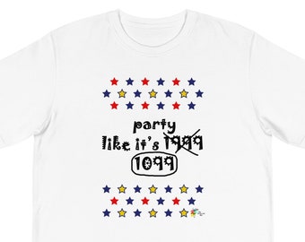 Accountant T Shirt Party Like It's 1099, Organic Cotton Unisex, Accounting Tee