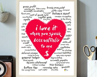 Discounted Slight Misprint Accountant Wall Art Print I Love It When You Speak Accounting To Me