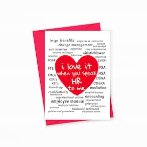 Lot de 5 cartes ressources humaines Carte de voeux pour collègue Cadeaux J'adore quand vous me parlez RH Cadeaux pour employé RH