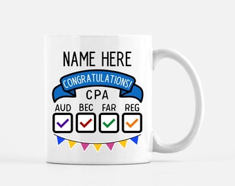CPA Exams Mug, Personalized Gift for Accountant Passing CPA Exams