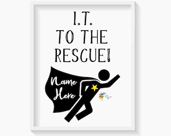 Information Technology Art Print Superhero IT Office Poster
