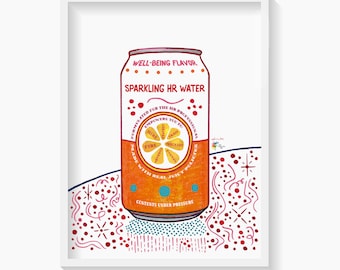 Human Resources Art Print, Sparkling HR Water, Funny Office Decor