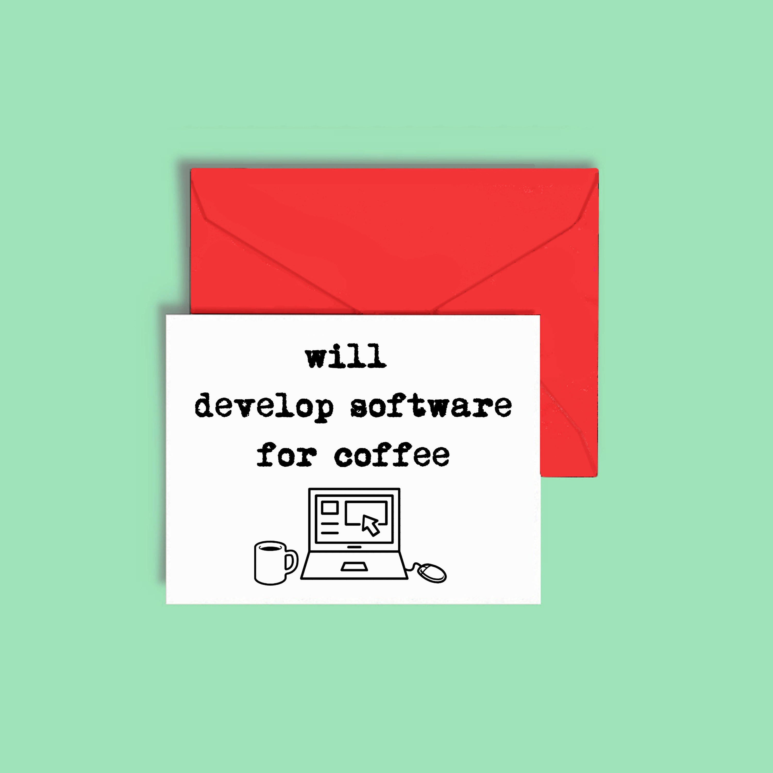Software Developer Thank You Card With Coffee Humor - Etsy