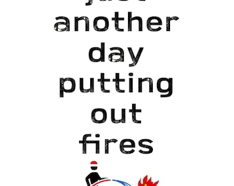Funny Office Art Print Putting Out Fires