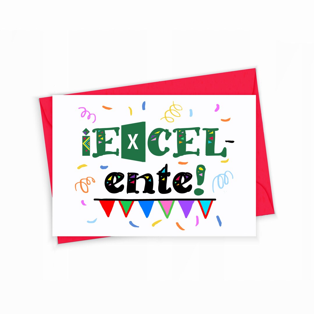 Funny Excel Greeting Card in Spanish Spreadsheet Humor Gift Etsy