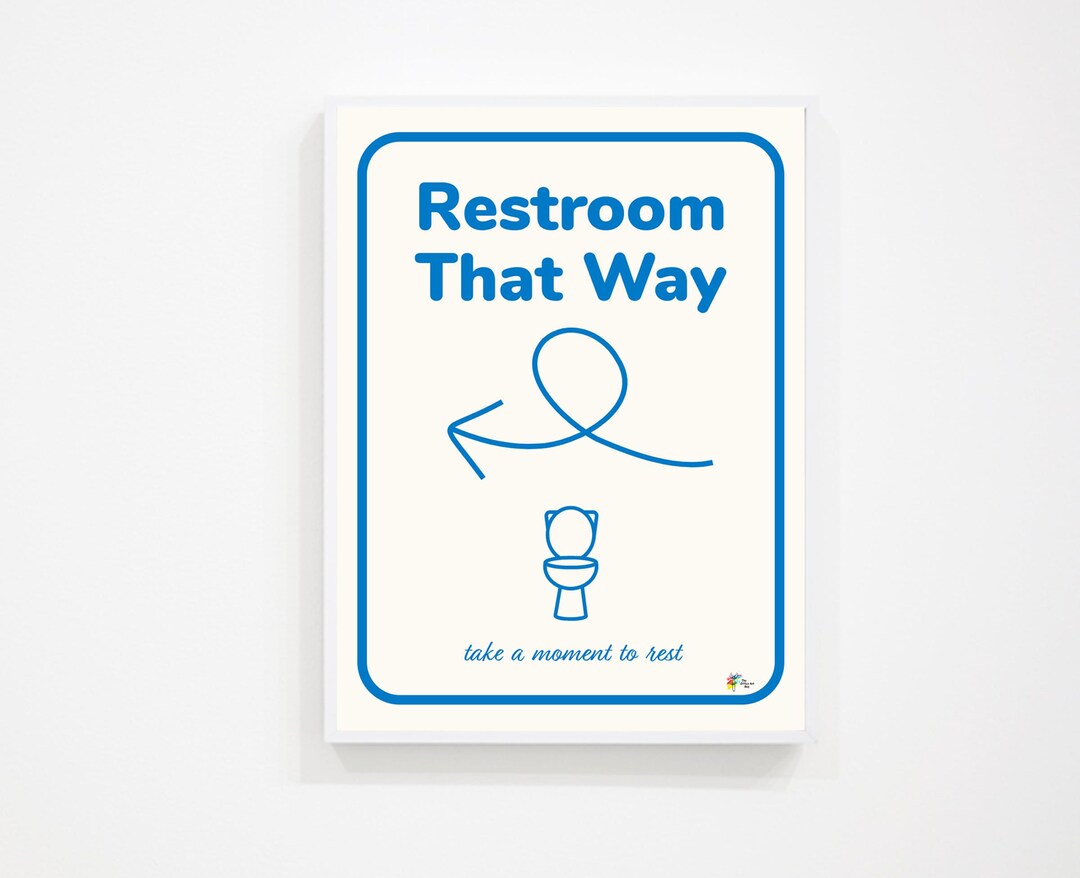 Restroom Directional Sign With Arrow Funny Restroom Sign for Business ...