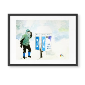 Funny Office Art for Marketing Decor, The Cold Call