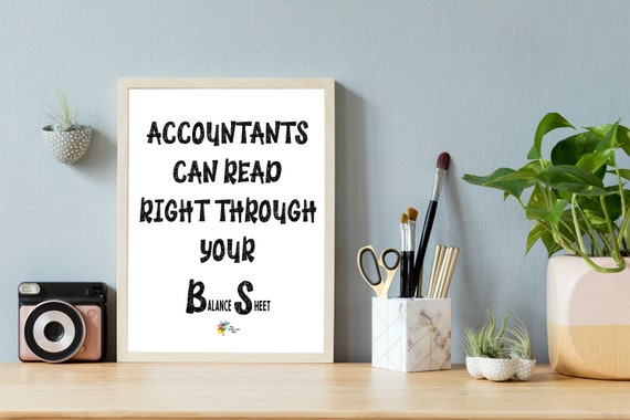 Funny Accountant Art Print for Office Decor Balance Sheet Joke - Etsy