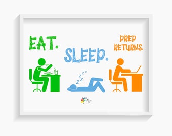 Tax Art Print - Eat, Sleep, Prep Returns - Accountant Wall Art, Accounting Office Decor