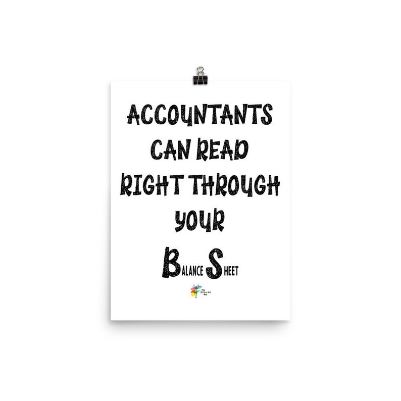 Funny Accountant Art Print for Office Decor Balance Sheet Joke - Etsy
