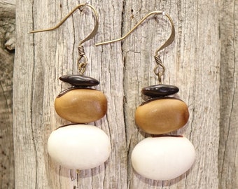 Boucles d'oreilles tribales en graines