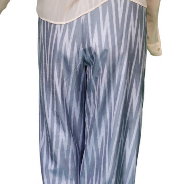 Silk harem pants baggy trousers Hose Pumphose diagonal stripes, hand-dyed handwoven ikat Uzbekistan, 100% silk