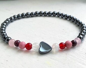 Hormone Balancing Crystal Bracelet: Women's Health, Love Heart Charm