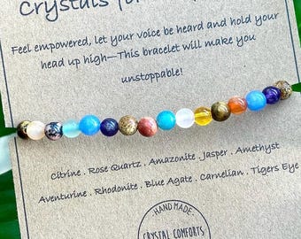 Confidence Crystal Bracelet: Empowering Gemstone Bead Bracelet