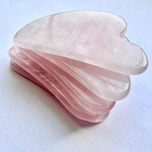 Rose Quartz Gua Sha Stone: Face & Body Scraping Tool