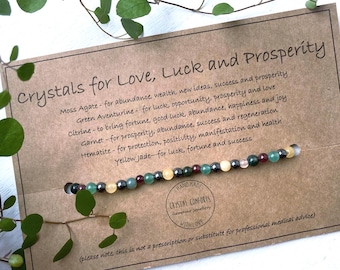 Lucky Crystal Bead Bracelet: Fortune, Health, Prosperity Gemstones
