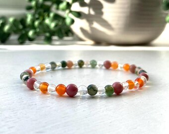 Irritable Bowel Syndrome IBD Mini Crystal Bead Bracelet: Digestive Health, Stomach Relief, Calm Tummy