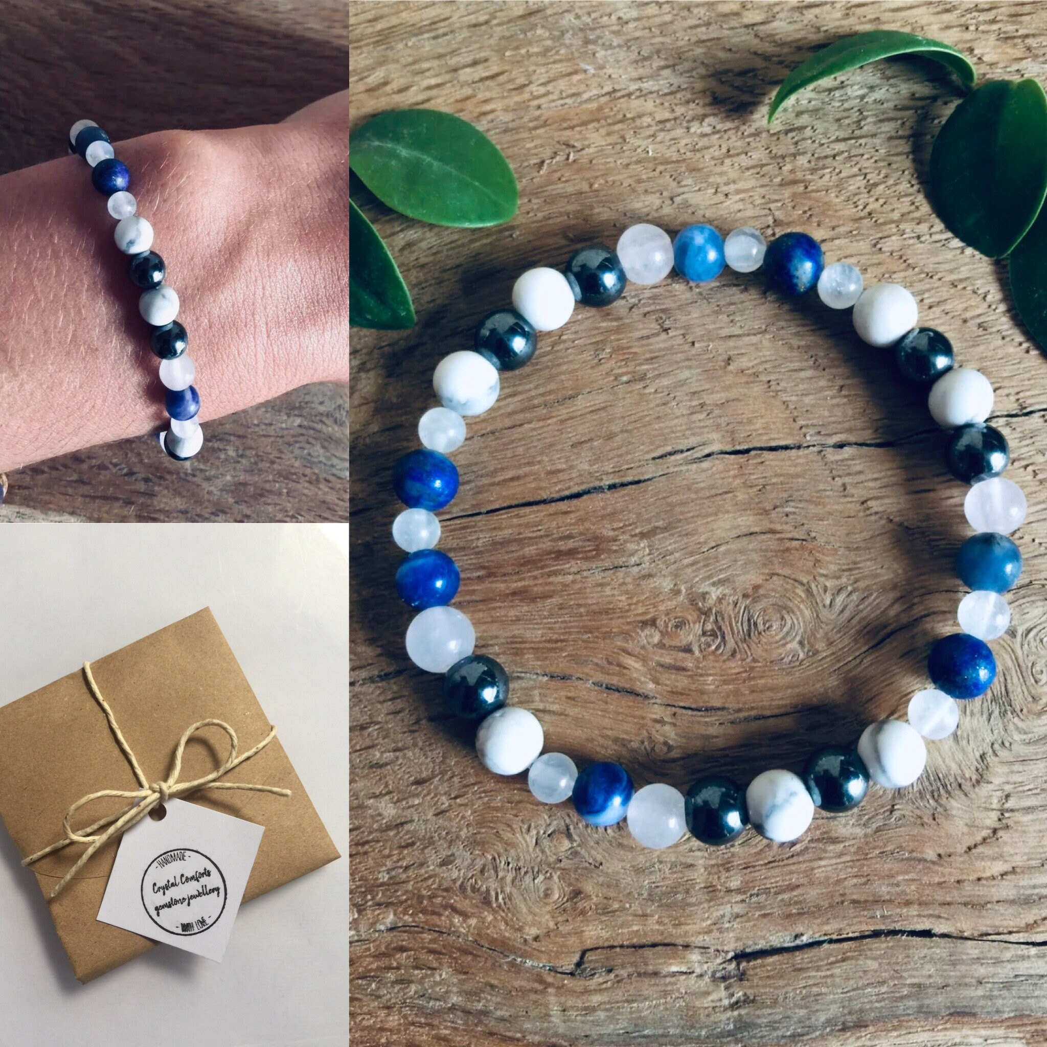 SLEEP Crystal bracelet DREAM Insomnia HEALING Stretch Etsy