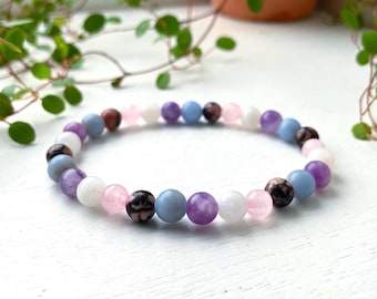 Grief & Loss Crystal Bracelet, Bereavement Gift, Healing Gemstones