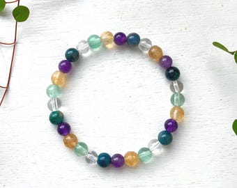 Fibromyalgia Crystal Bracelet with natural gemstones for inflammation, pain and stiffness