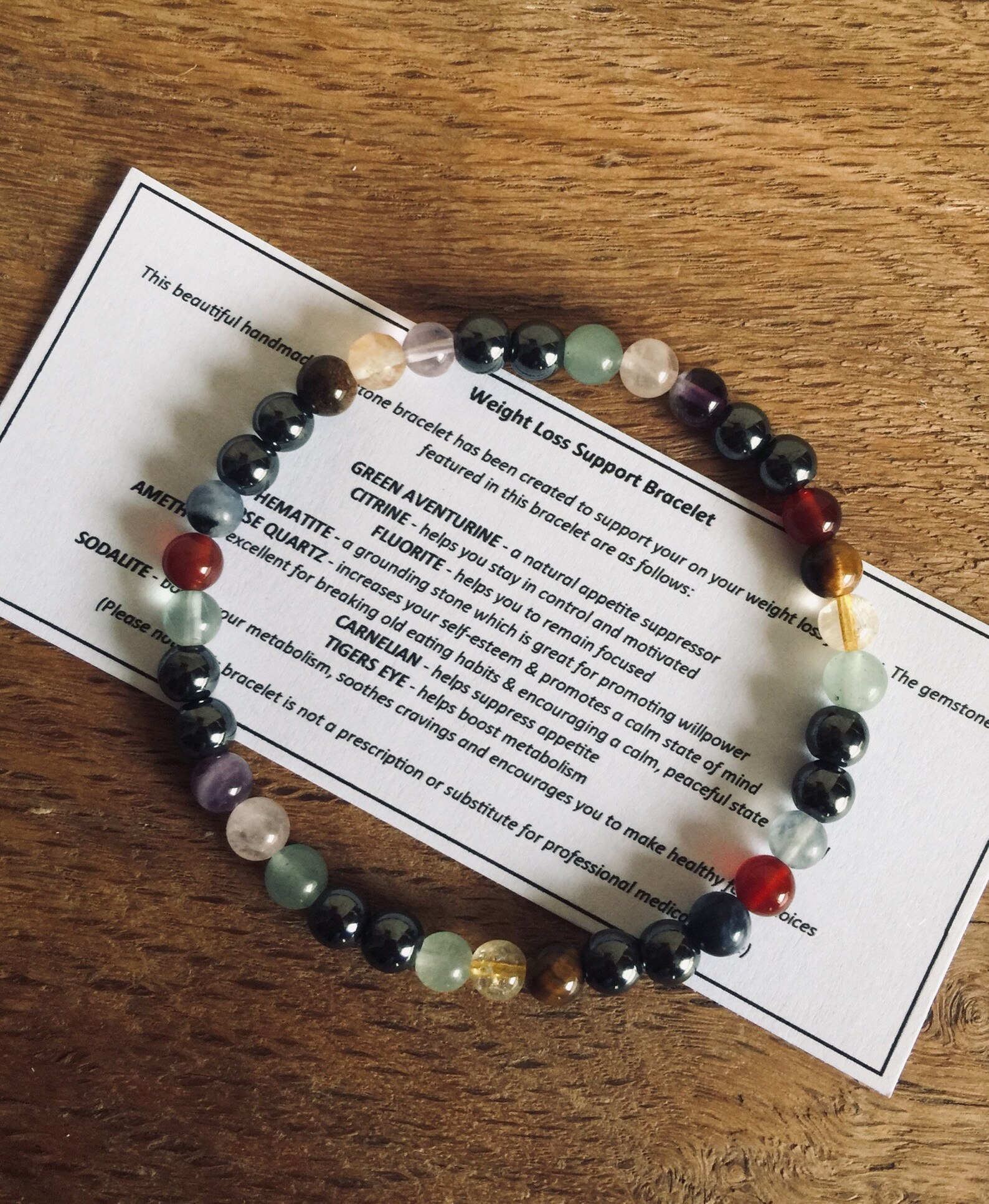 WEIGHTLOSS bracelet Crystal Healing bracelet genuine natural Etsy