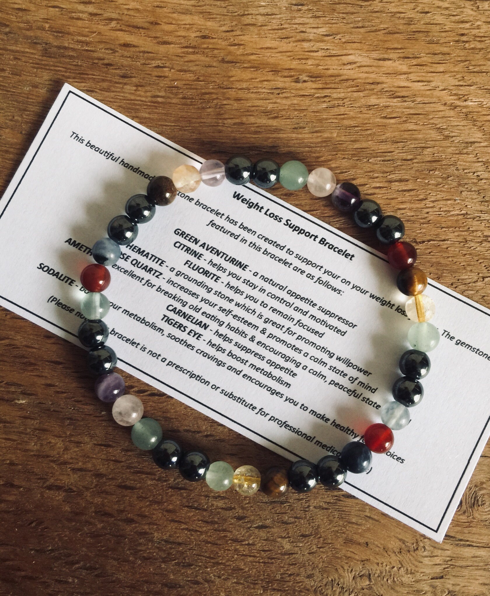 WEIGHTLOSS bracelet Crystal Healing bracelet genuine natural Etsy