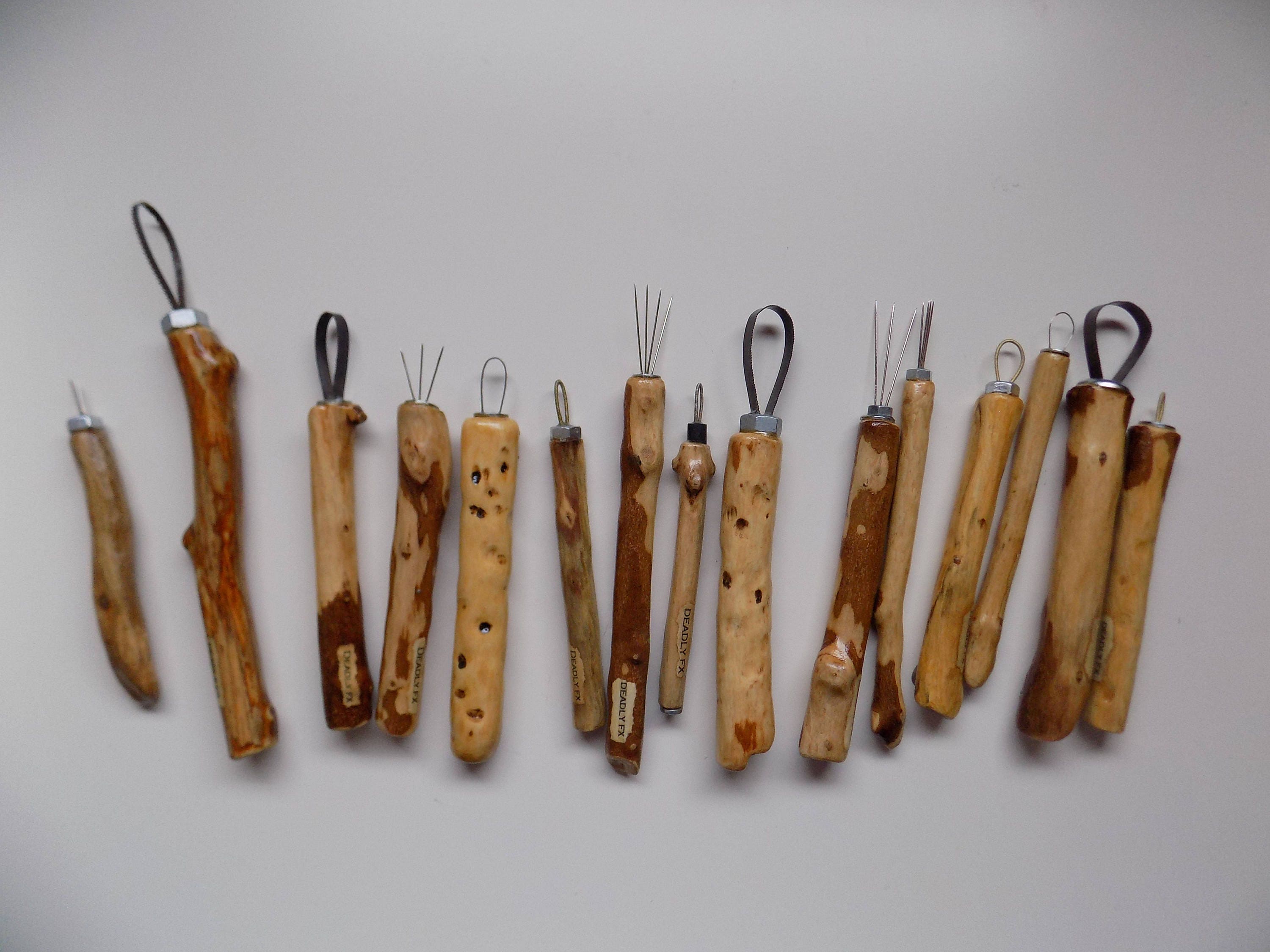 Handcrafted set of 4 Wooden Sculpting Tools Etsy