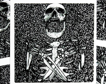 NO SYMPATHY | vinyl sticker, abstract nightmare horror, visceral surreal expressionism, waterproof stickers for bottles, decals for laptop