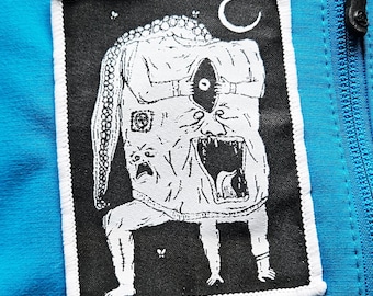 DARK FANTASY DEMON Patch – gewebter Surreal Horror Humanoider Aufnäher von XaXaBEL
