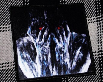 NIGHTMARE SCREAMING FACE Patch – surreal horror screenprinted art patch by XaXaBEL