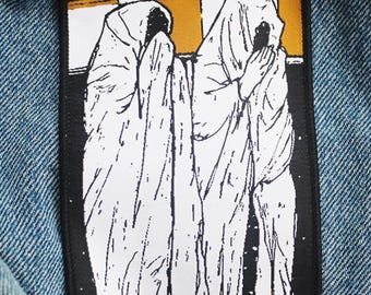 ADORAÇÃO DE GÊMEOS | patch bordado de terror gótico, patch para costurar de moda alternativa, patch de arte sombria surreal