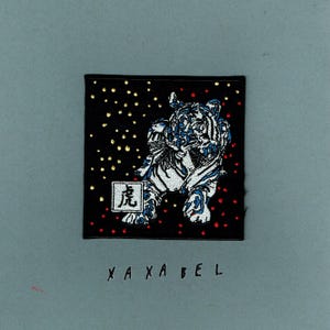 BLUE 虎 | CLEARANCE | cute embroidered patch, abstract nightmare horror, iron on patches, lowbrow illustrative cat, starry night sky