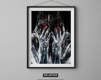 NIGHTMARE SCREAMING FACE – surreal horror art print, brutal digital print by XaXaBEL
