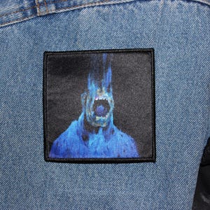 MEIN BEERDIGUNG | Siebdruck aufgenähter Horror Aufnäher, Grunge Goth Punk Patch, surreale Patch für Jacke oder Tasche, postapokalyptischer Aufnäher