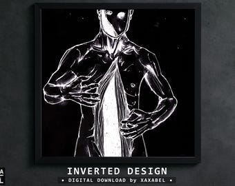 Printable Body Horror Wall Art, Gothic Digital Download, Dark Home Decor, Instant Download – INVERTED DESIGN | XAXABEL
