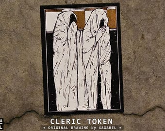 Cleric | Full Art MTG Token | Grim Dark Illustration | Original Fantasy Artwork | Custom Commander Token | XAXABEL