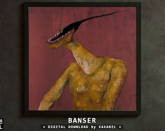 Surreal Nightmare Digital Download, Printable Gothic Body Horror Art, Dark Home Decor – BANSER | XAXABEL