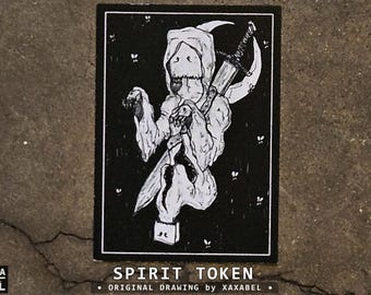 Full Art Spirit MTG Token | Dark Surreal Illustration | Original Macabre Artwork | Custom Commander Accessory