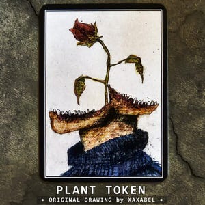 Plant | Full Art MTG Token | Floral Body Horror Artwork | Surreal Macabre Illustration | Custom Commander Accessory