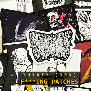 30 UNIQUE PATCHES BUNDLE | Bulk Dark Surrealism Art Patches for Battle Jackets and Backpacks
