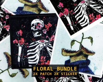FLORAL BUNDLE | dark botanical patches, abstract nightmare horror, sew on, iron on, patches for backpacks, battle jackets, kutte accessories