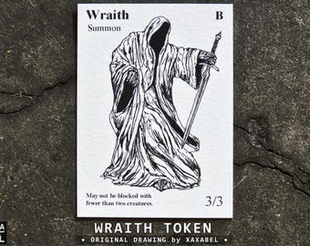 Wraith MTG Token | Dark Surreal Illustration | Lord of the Rings | Custom Commander Accessory
