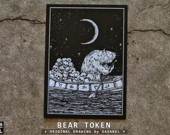 Bear | Full Art MTG Token | Grim Dark Illustration | Original Fantasy Artwork | Custom Commander Token | XAXABEL