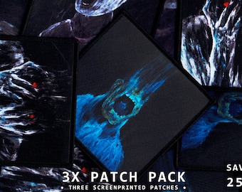 HORROR PATCH BUNDEL | gezeefdrukte patches, gothic opnaaipatches set, punk battle jacket, alternatieve mode