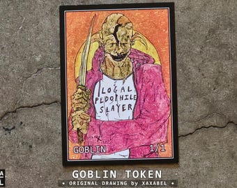 Goblin MTG Token | Dark Surreal Illustration | Original Fantasy Artwork | Custom Commander Token | XAXABEL